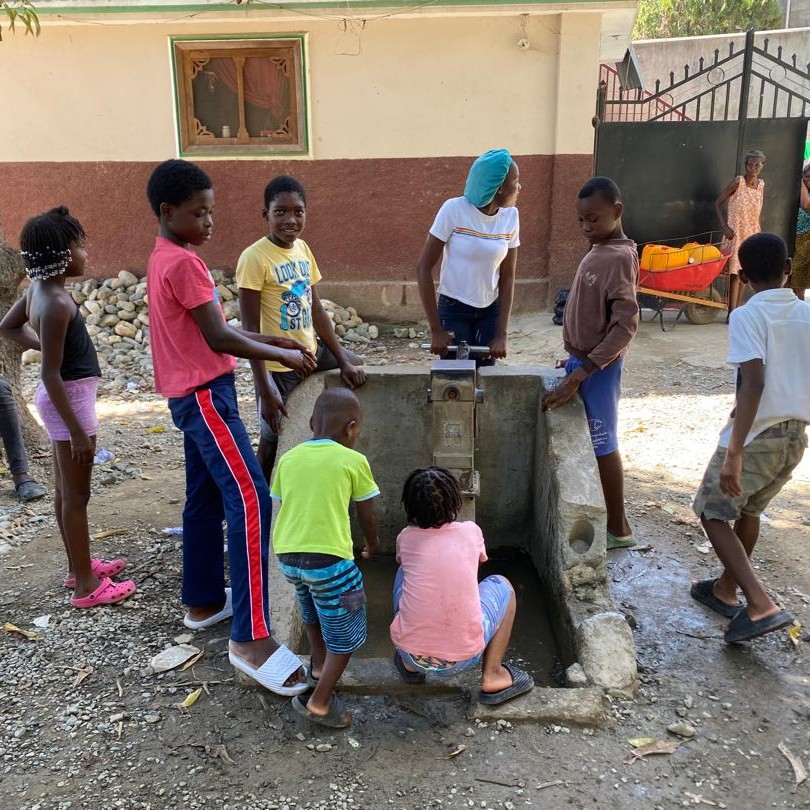 Drawing water from pump